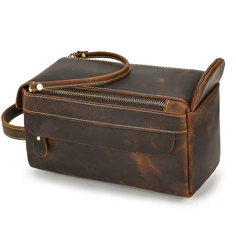 Men’s Leather Dopp Kit - Full-Grain Travel Toiletry Bag