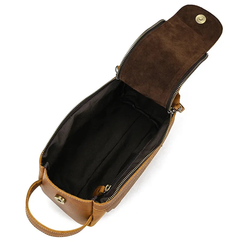Men’s Leather Dopp Kit - Full-Grain Travel Toiletry Bag