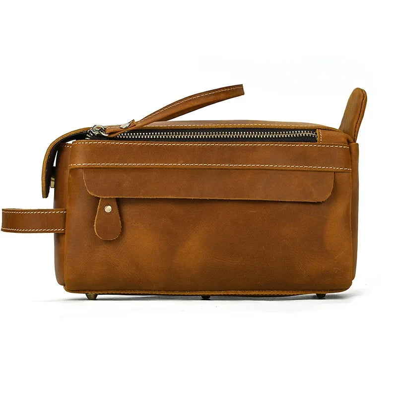 Men’s Leather Dopp Kit - Full-Grain Travel Toiletry Bag