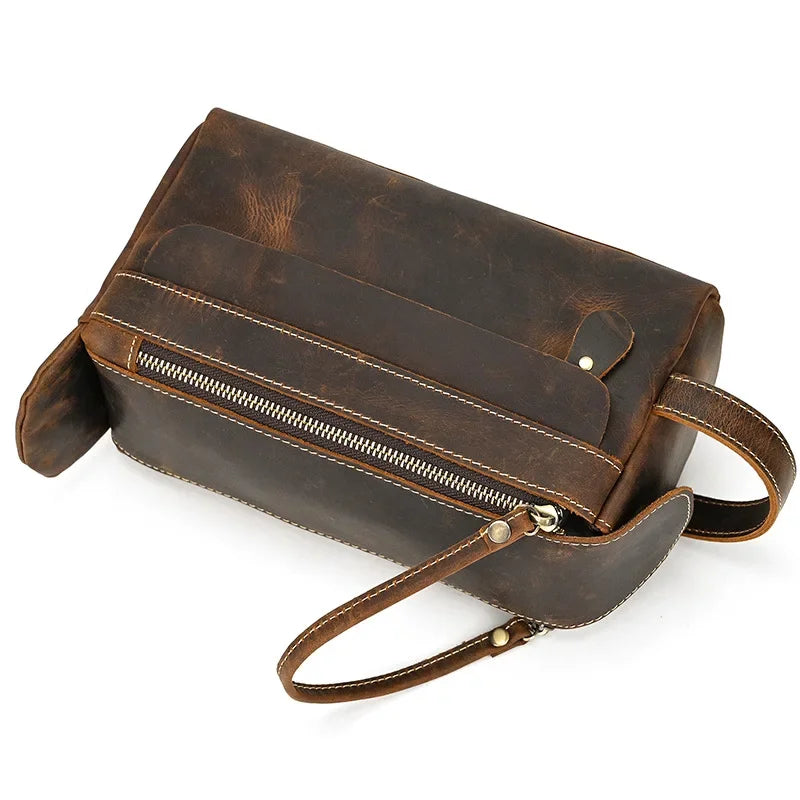 Men’s Leather Dopp Kit - Full-Grain Travel Toiletry Bag