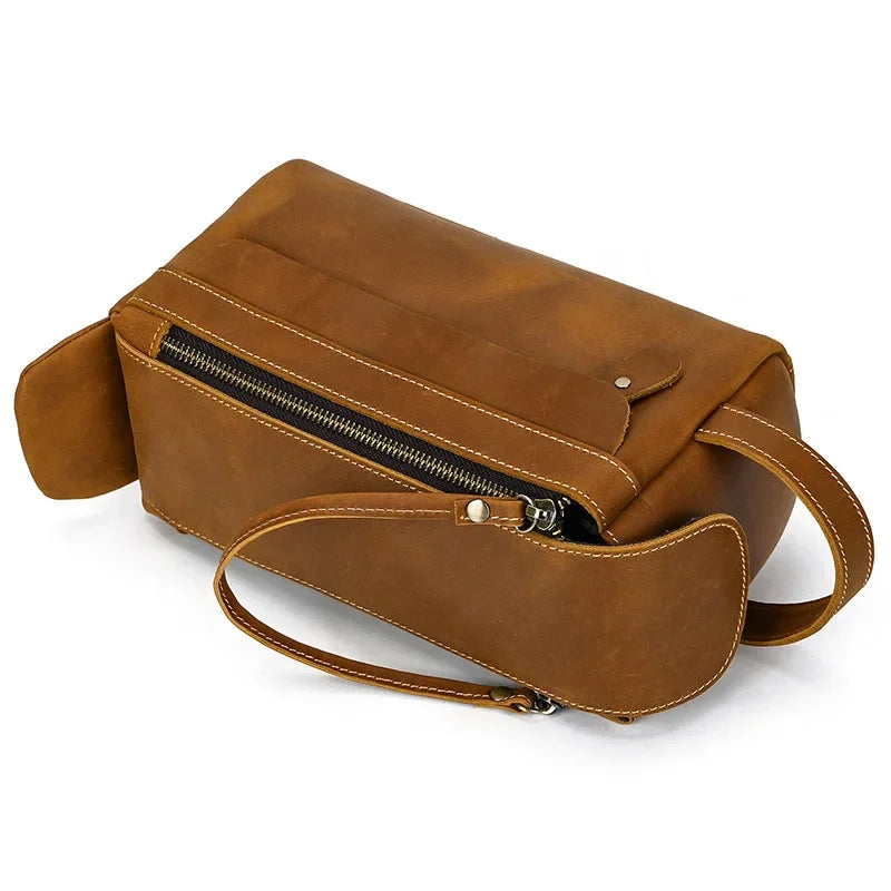 Men’s Leather Dopp Kit - Full-Grain Travel Toiletry Bag