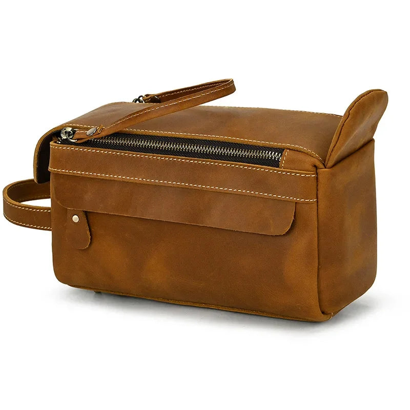 Men’s Leather Dopp Kit - Full-Grain Travel Toiletry Bag