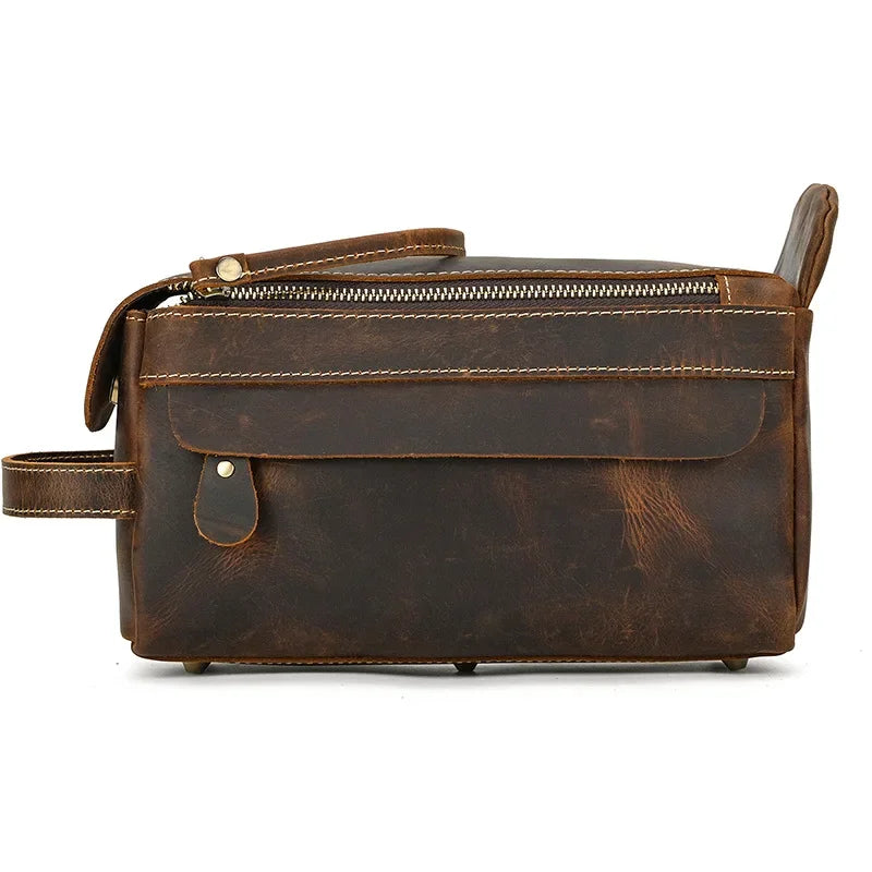 Men’s Leather Dopp Kit - Full-Grain Travel Toiletry Bag