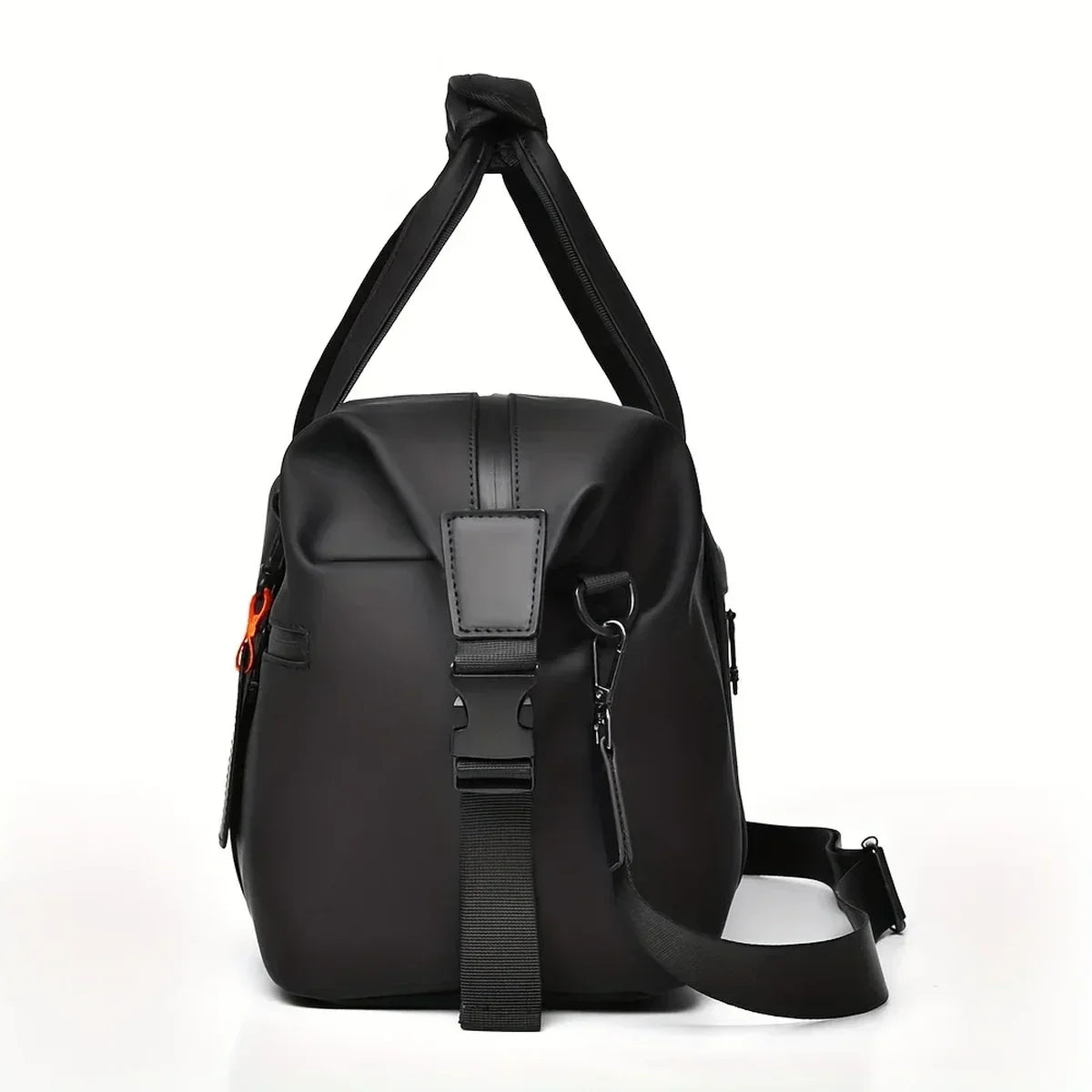 Vegan Leather Duffle Bag - Matte Water-Resistant Weekender with Laptop Pocket