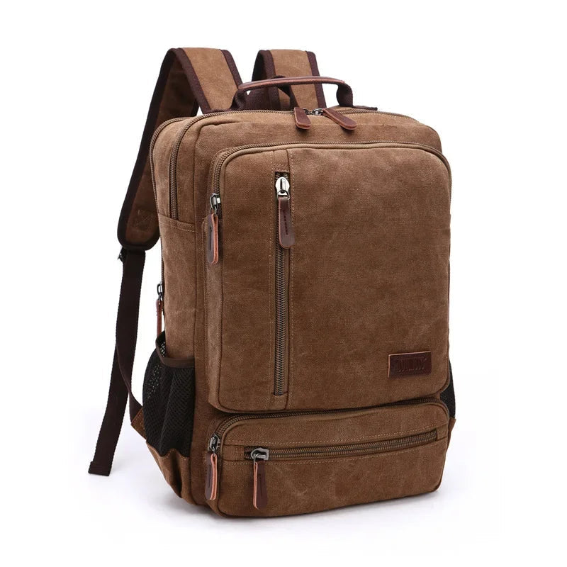 Men’s Canvas Backpack - Front Organizer Pocket Rucksack