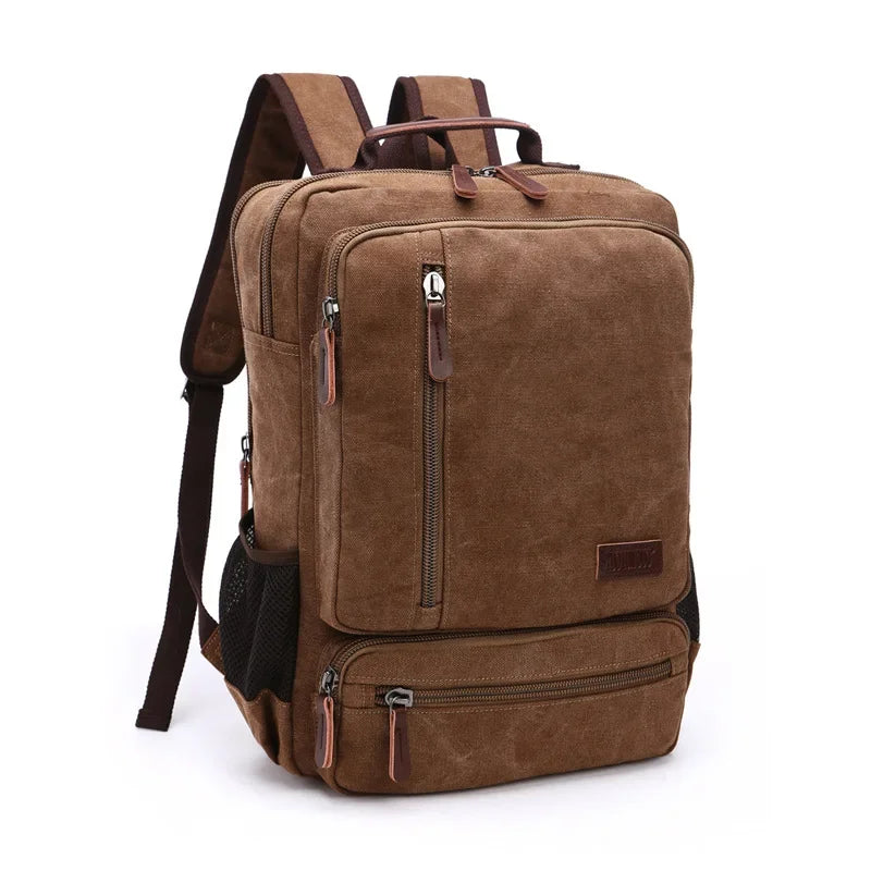Men’s Canvas Backpack - Front Organizer Pocket Rucksack