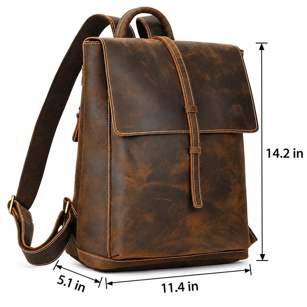 Vintage Full‑Grain Leather Backpack – Work & Everyday Carry
