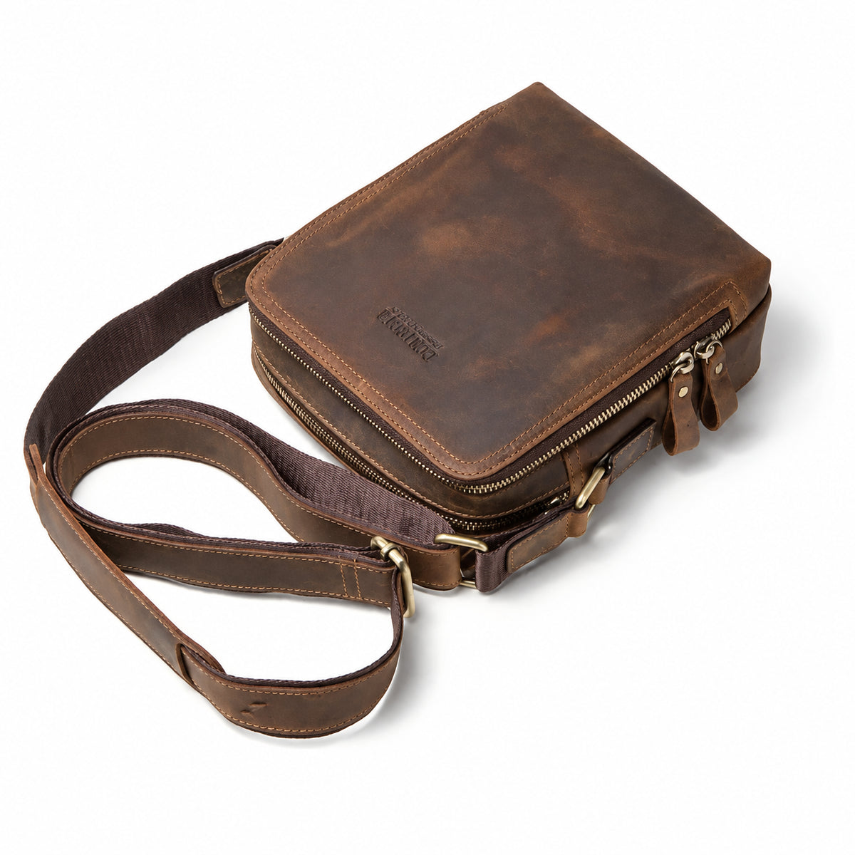 Vintage Leather Crossbody Bag – Compact Everyday Shoulder Bag
