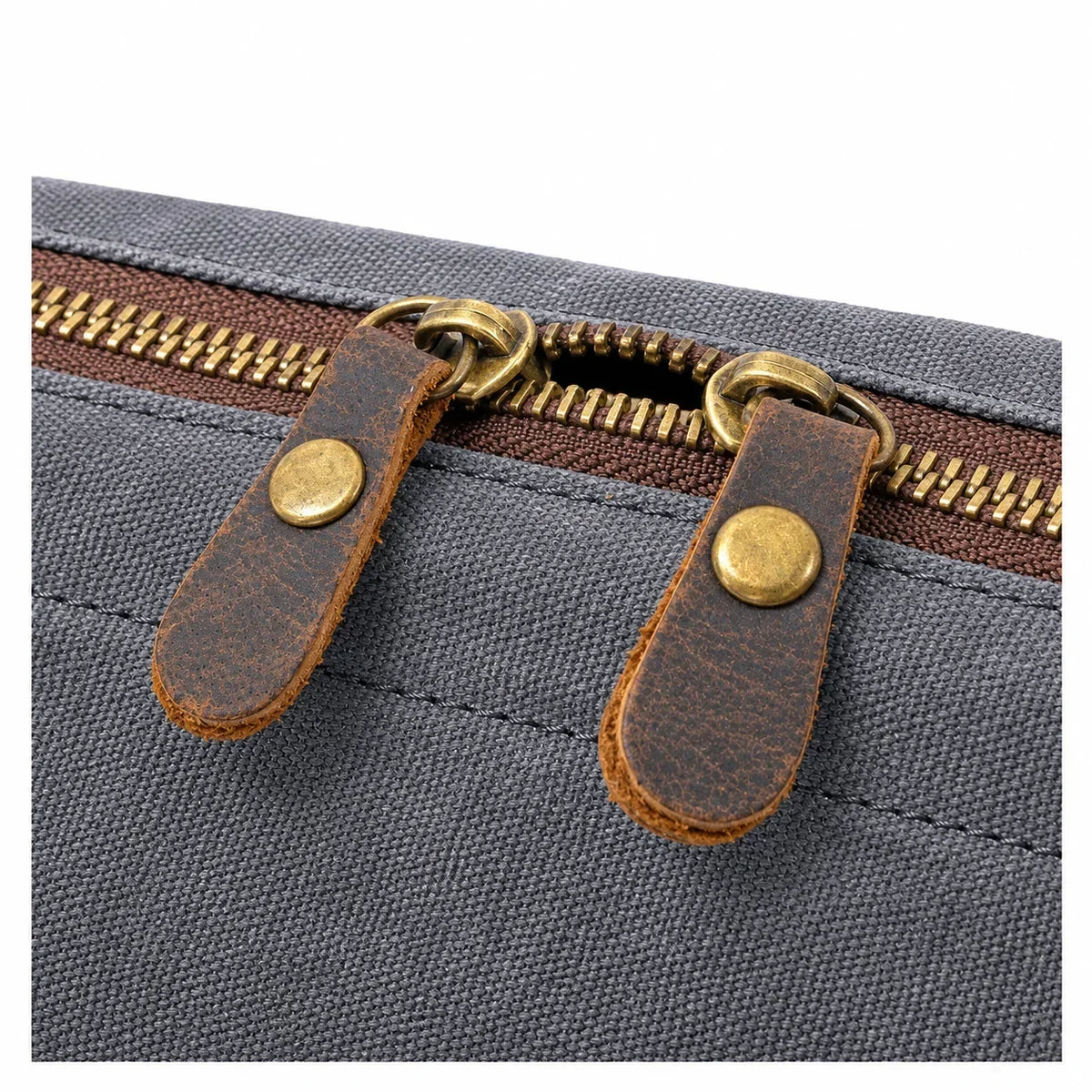 Men’s Waxed Canvas Toiletry Bag - Leather Trim Dopp Kit