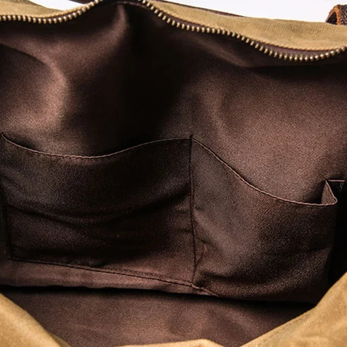 Waxed Canvas Duffle Bag - Leather Trim Weekender Travel Bag