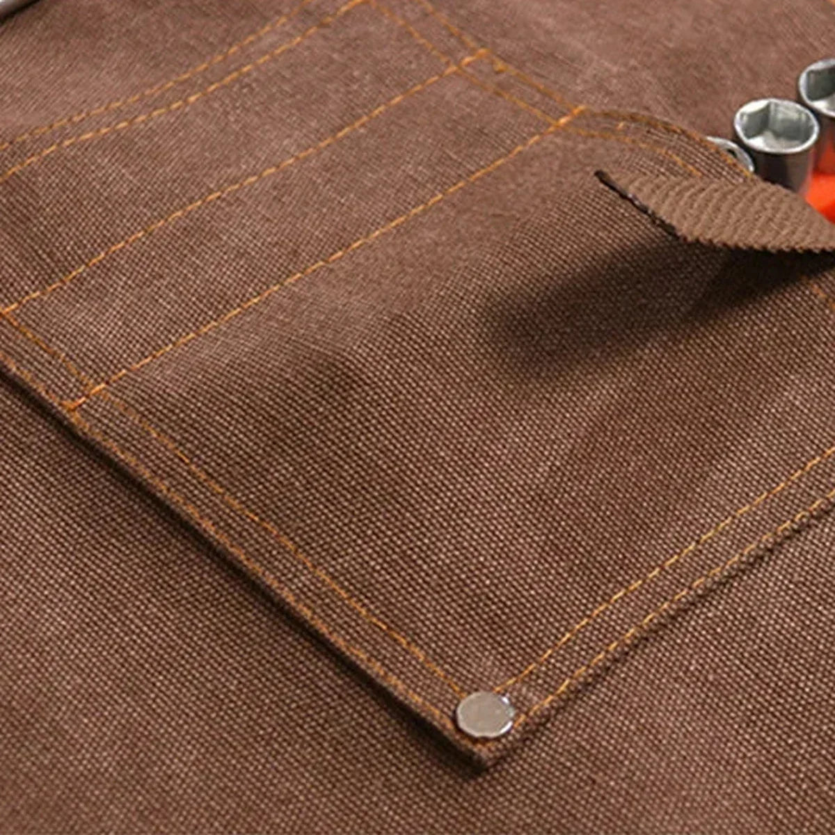 Waxed Canvas Work Apron Heavy Duty with 9 Tool Pockets