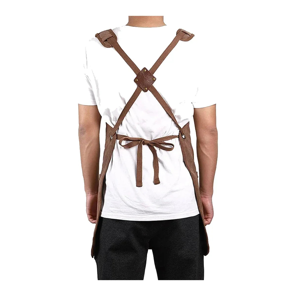 Waxed Canvas Work Apron Heavy Duty with 9 Tool Pockets