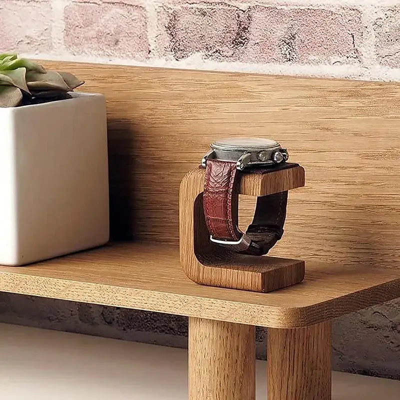 Wooden Watch Stand – Minimalist Single Watch Display Holder